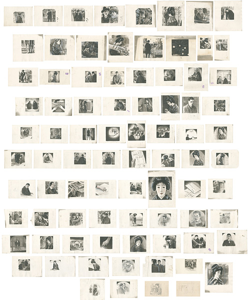 大橋月皎「自筆画稿　久米正雄原作『冷火』」