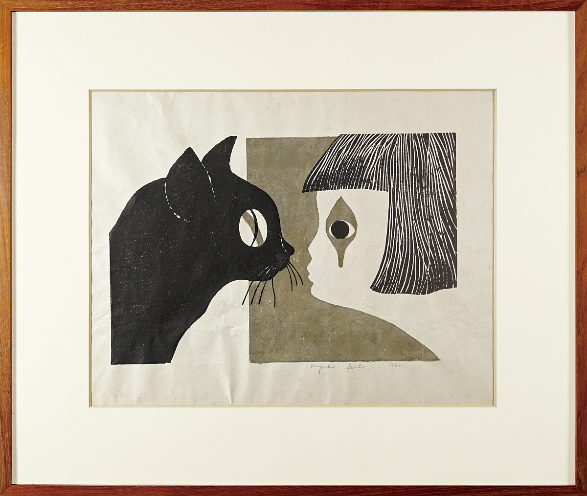 Saito Kiyoshi “Cat and girl”