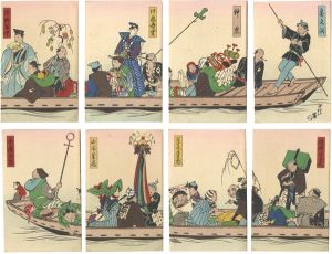 「木版絵葉書　春霞恵方万歳乗合宝船」