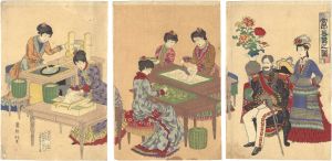 竹葉「宮中養蚕之図」