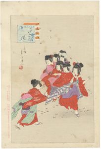 春汀「小供風俗　子とり姥」