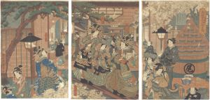 国貞二代「新よし原仮宅　尾張屋彦太郎繁栄図」