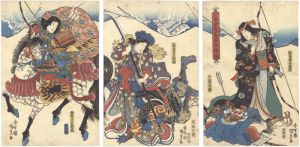 国貞初代「一ノ谷合戦敦盛初陣ノ図」