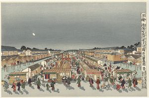 豊春「浮絵　洛陽四条河原夕涼図【復刻版】」