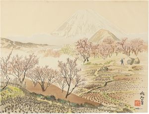 定方塊石「下曽我の梅林と富士」