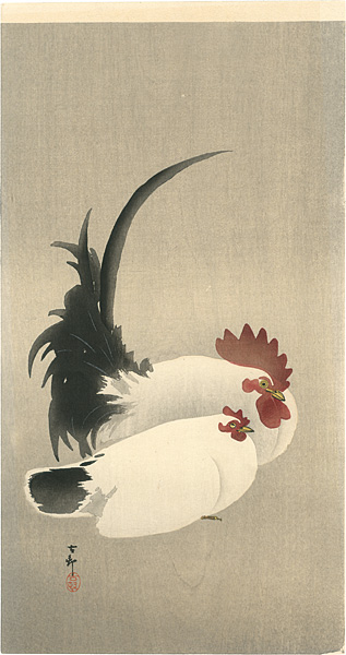 Ohara Koson(Shoson) “Rooster and Hen”