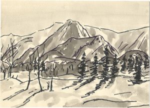 坂本直行「自筆画稿 札幌岳」