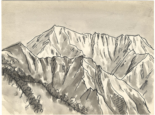 坂本直行「自筆画稿 カムイエクウチカウシ山」