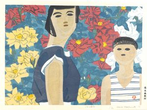 橋本興家「バラと母子」