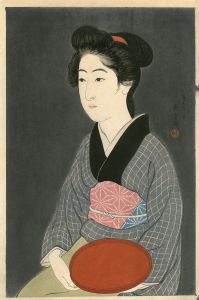 Waitress with a Red Tray (Portrait of Onao, a Maid at the Matsuyoshi Inn, Kyoto)