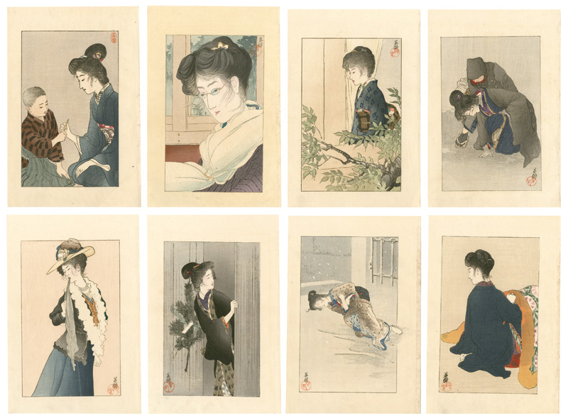 鰭崎英朋「木版挿絵　柳川春葉「生さぬなか」より」