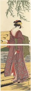 豊広「舟つき場の美人【復刻版】」