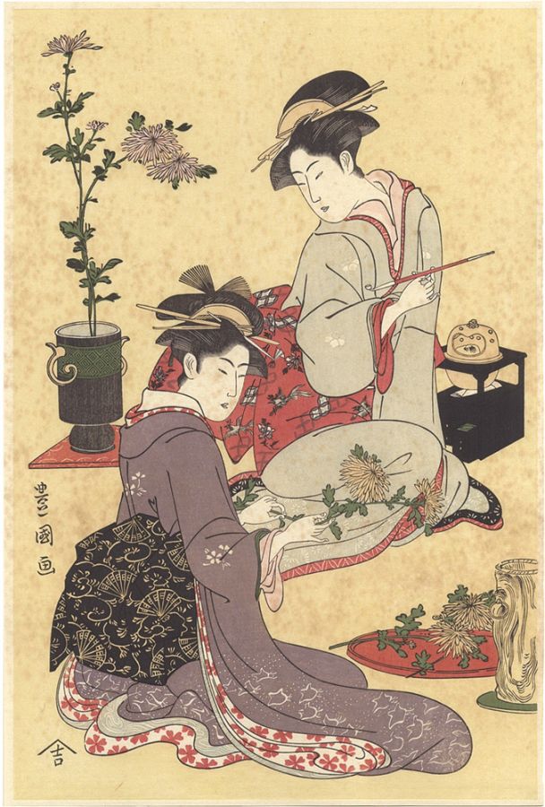 豊国初代「生花を生ける娘【復刻版】」