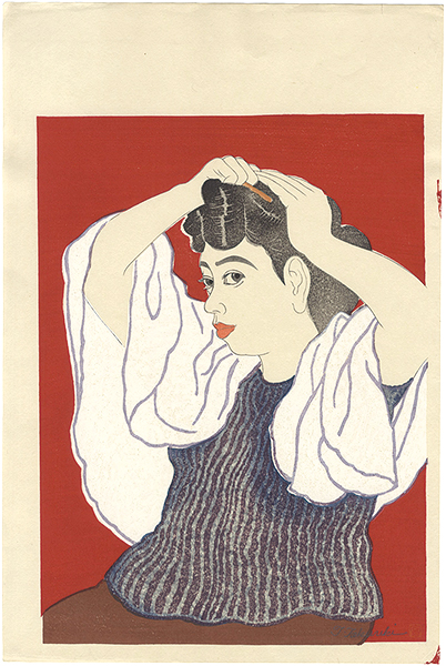 徳力富吉郎「挿櫛（仮題）」