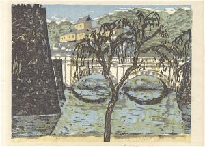 Onchi Koshiro / Recollections of Tokyo / Nijubashi Bridge