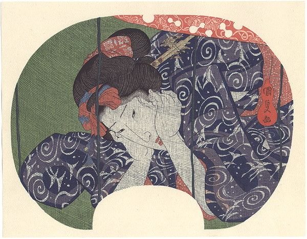 Kunisada  “Girl Stopping Her in the Mosquito Net【Reproduction】 ”