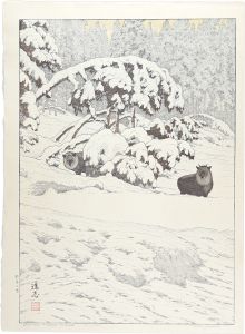 吉田遠志「羚羊と雪」