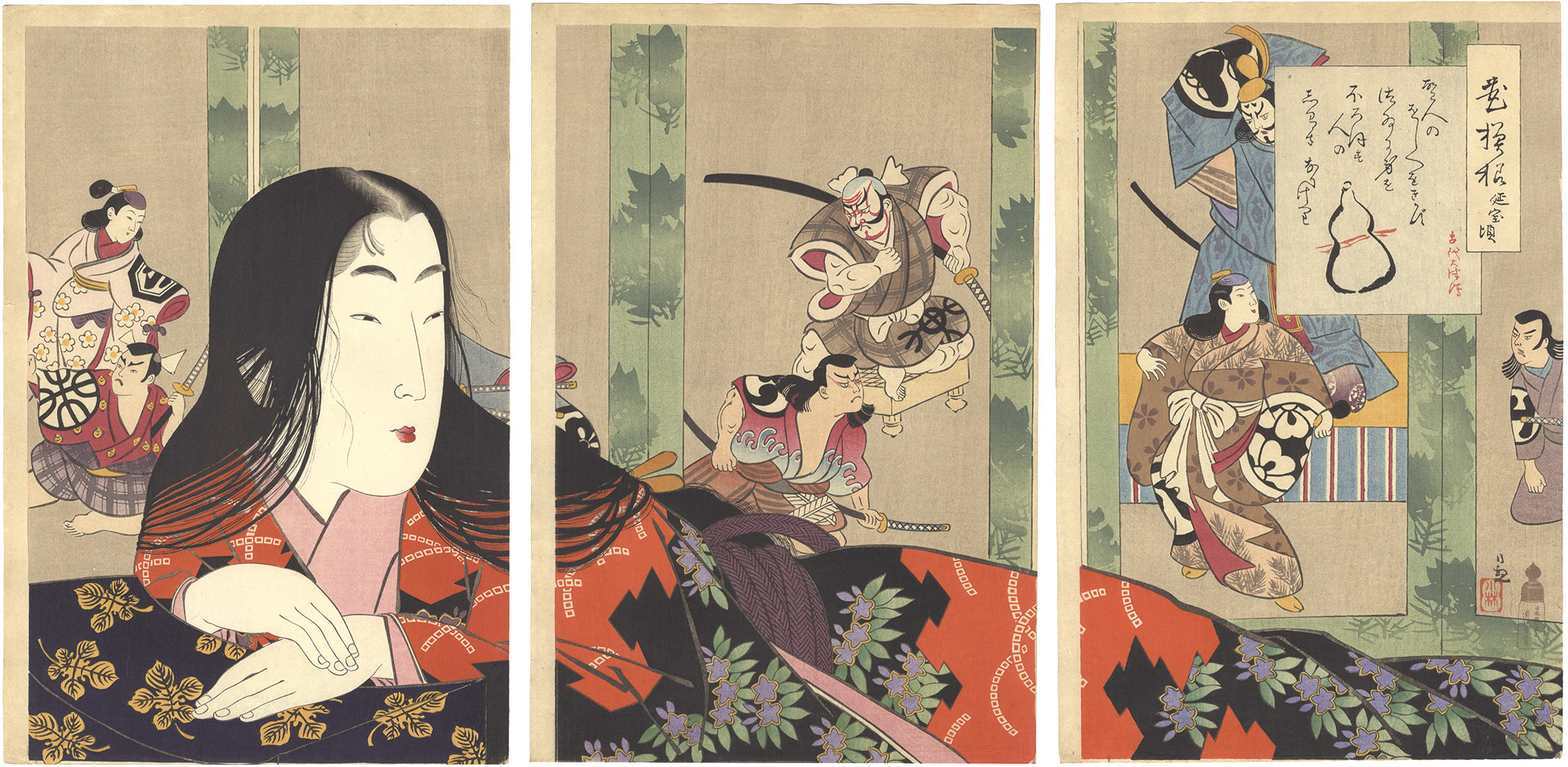 清親「花模様　延宝頃」