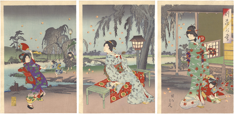 周延「別荘の蛍」