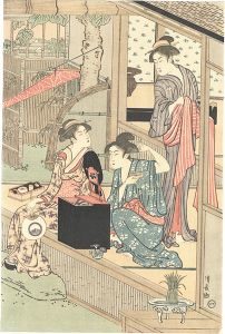 Kiyonaga / Washday (right piece)【Reproduction】 [洗濯と張り物（右図）【復刻版】]