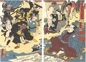 Kuniyoshi / Miraculous Paintings by Ukiyo Matabei [浮世又平名画奇特]