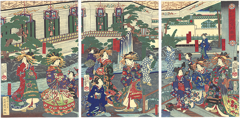 芳幾「深川甲子屋 浴室外掛図」