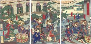 芳幾「深川甲子屋 浴室外掛図」