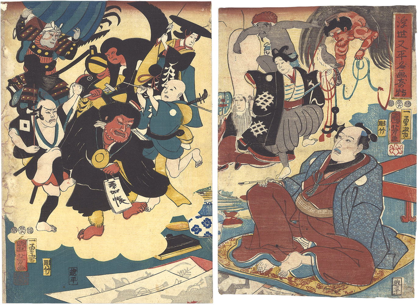 Kuniyoshi “Miraculous Paintings by Ukiyo Matabei”