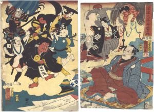Kuniyoshi / Miraculous Paintings by Ukiyo Matabei [浮世又平名画奇特]