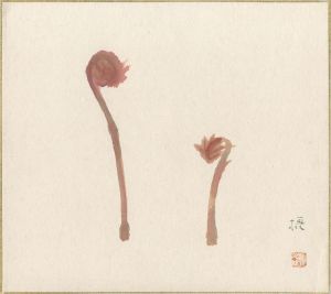 朝倉摂「自筆画色紙」