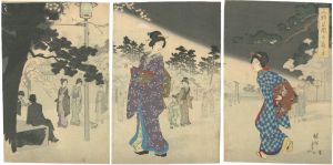 周延「上野公園の夜景」