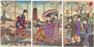 周延「浅草公園遊覧之図」