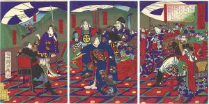 周延「鹿児島戦記内　川尻酒宴図」