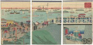 芳虎「高輪蒸気車之図」