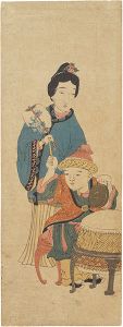 作者不詳「長崎絵　婦人と子供」