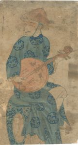 Unknown / Nagasaki-e: A Man Playing Ruanxian [長崎絵 阮咸を弾く男]