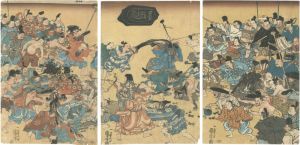 国芳「墨戦之図」
