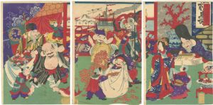 周延「七福神宝の蔵入」