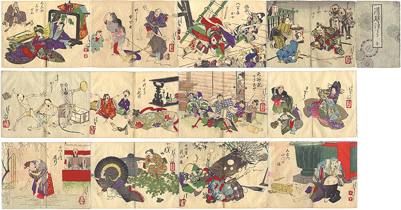 芳年「滑稽浄瑠璃」