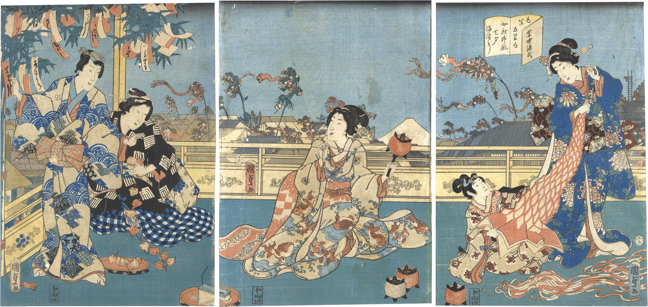 Kunisada II “The Five Festivals Represented  / Tanabata Festival”