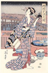 英泉「両国夕涼之図【復刻版】」
