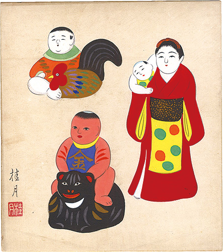 Shimizu Keigetsu “Shikishi Paper Board: Dolls”