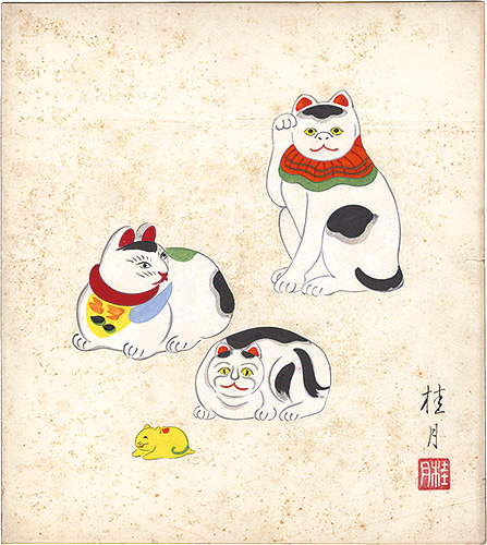 Shimizu Keigetsu “Shikishi Paper Board: Dolls”