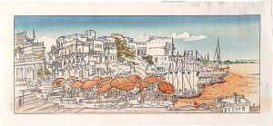 古城江観「世界風景及風俗版画　第一輯 拾枚組の四　印度ヴェナレス」