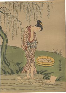 Beauty Doing Laundry under the Willow 【Reproduction】