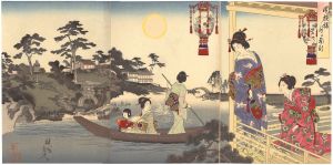周延「園模様　月の面影」