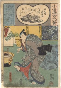 国芳「小倉擬百人一首　右大将道綱母」