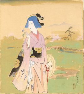 笠松紫浪「自筆画色紙」