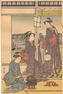 清長「大川楼上の月見【復刻版】」