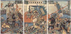 Kuniyoshi / Popular Romance of the Three Kingdoms / Liu Xuande Breaks the Siege of Beihai [通俗三国志之内　劉玄徳北海解囲]